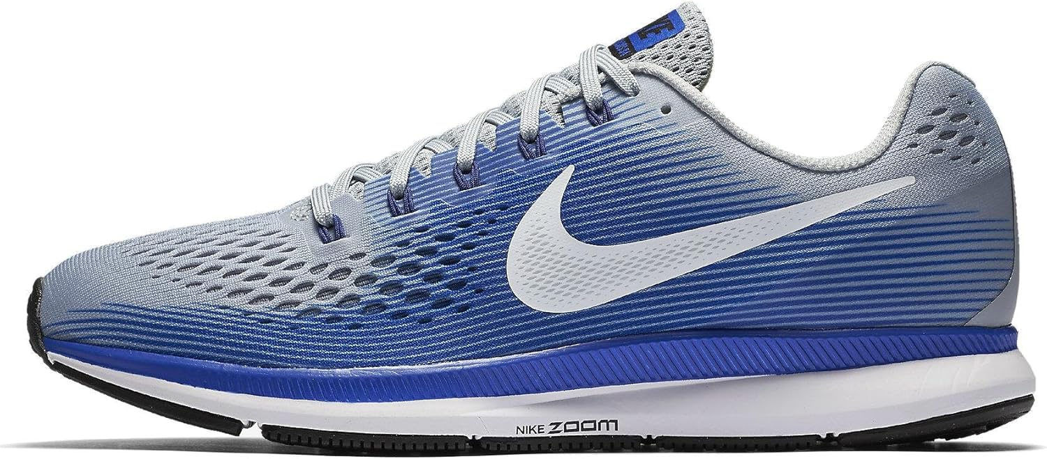 Nike Mens Air Zoom Pegasus 34 Wolf Grey/White/Racer Blue 12.5 D (M)