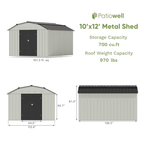 Patiowell 3 x 3 FT Outdoor Storage Shed with Sloping Roof, Grey F27529