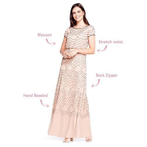 Adrianna Papell Women's Short Sleeve Beaded Gown O926409