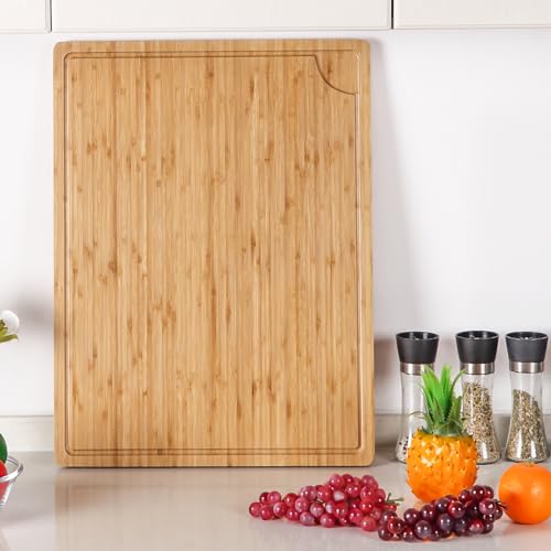 Extra Large Bamboo Cutting Board 30x20 Inch with Juice Groove R326194