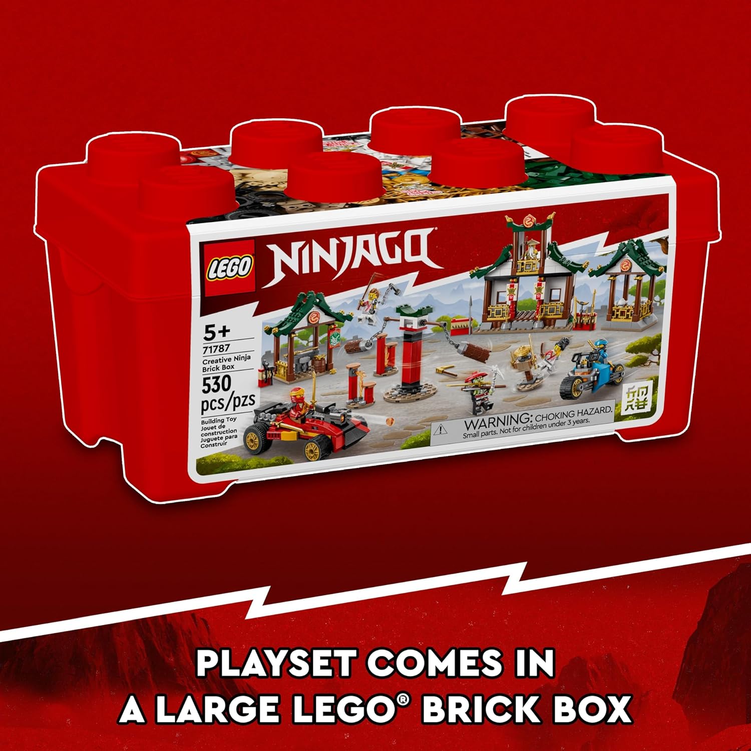 LEGO NINJAGO Creative Ninja Brick Box 71787 Toy Storage Building Set for Kids 5+ W4451