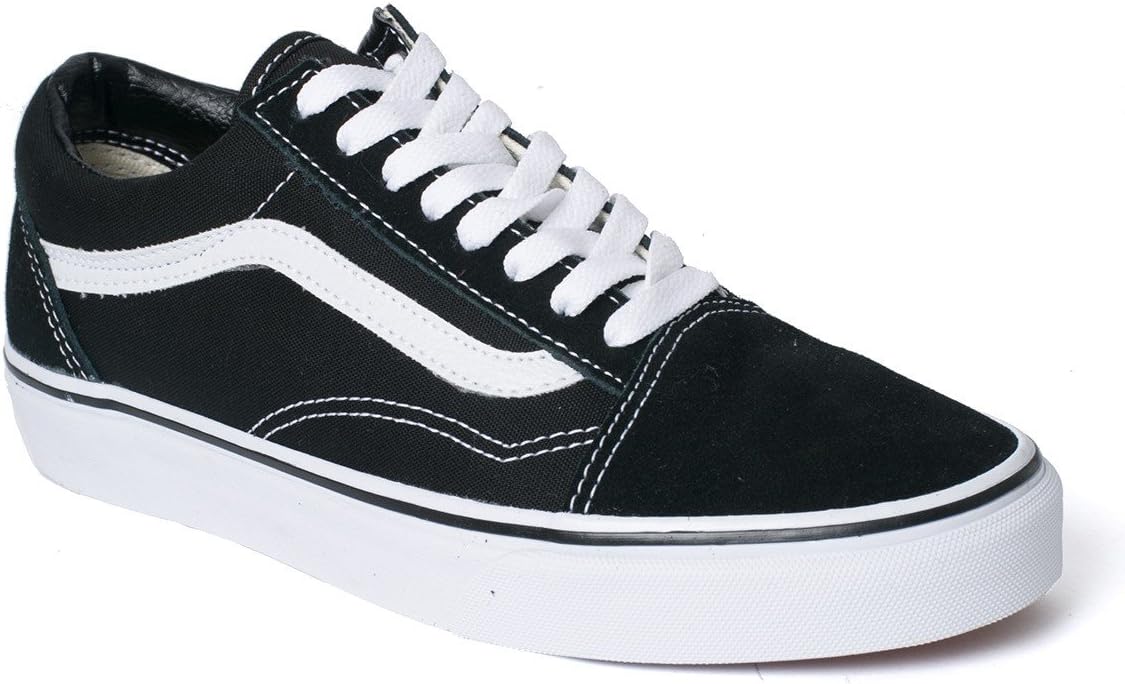 Vans U Authentic Unisex Adult Trainers, Black - Black/White - Size: 43 EU, Black White, 10 Men