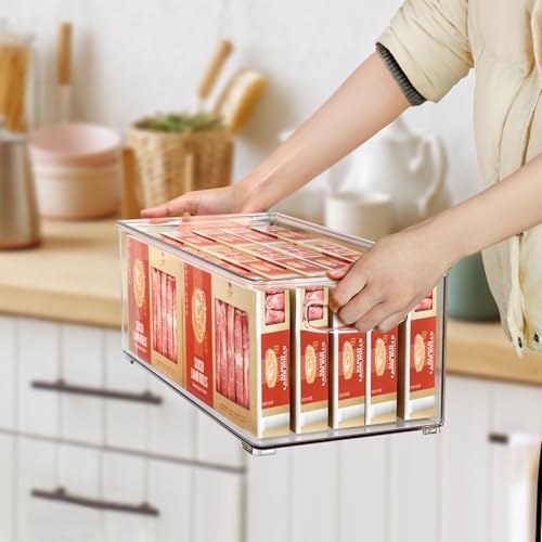 Hudgan 2 Pack Deep Freezer Organizer Bins, Stackable Food-Grade Plastic P509231