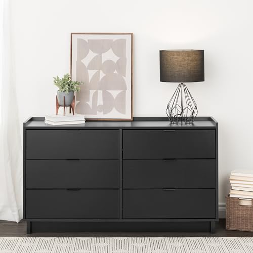 Prepac Rustic Ridge Farmhouse 6-Drawer Double Dresser, Brown X6434