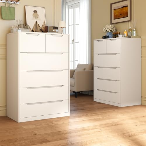 6 Drawer Dresser for Bedroom, Tall Black Chest of Drawers X4524