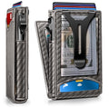 BULLIANT Men Wallet,Money Clip Wallet Slim For Gift Men 9Cards-Metal Credit Card Case in Magnetic Leather Flip