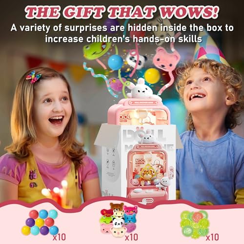 Mini Claw Machine for Kids with Music, 10 Plush Toys & Twisters P375503