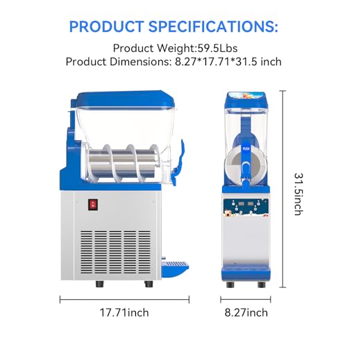 Commercial Slushy Machine 30L 304 Stainless Steel for Bars Cafes Restaurants Y67116