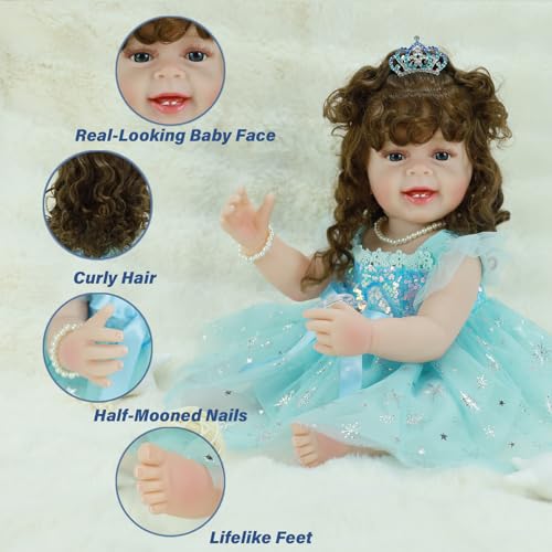 22 Inch Lifelike Reborn Baby Doll Girl with Long Hair A50210