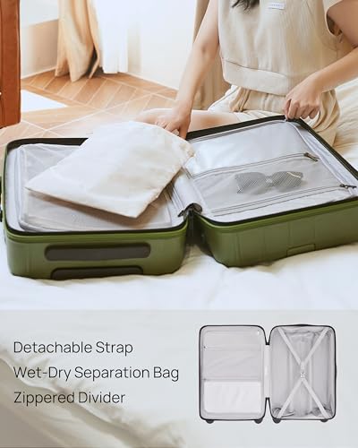 Carry on Luggage 20 Inch Hardside with Front Compartment, TSA Lock J711