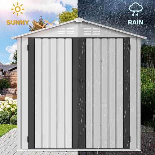 DWVO 6x4ft Metal Storage Shed for Outdoors, Dark Gray T6985