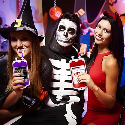 MGparty 120 Packs Halloween Blood Bags for Drink Party Decoration O49559