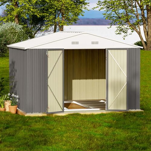 Patiowell 5x3 FT Outdoor Storage Shed with Sloping Roof and Lockable Door, Brown L4971