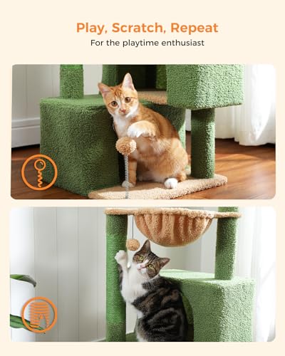 45-Inch Cat Tree with 2 Condos, Scratching Posts and Hammock F616
