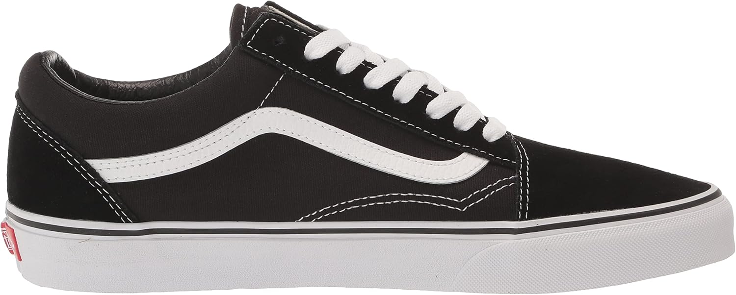 Vans Unisex Old Skool Classic Suede/Canvas Shoes, Black/White, 10.5 US Men W604