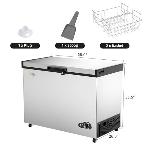 Bodacious 10 Cu Ft Chest Freezer with Removable Basket and Adjustable Thermostat Z5982