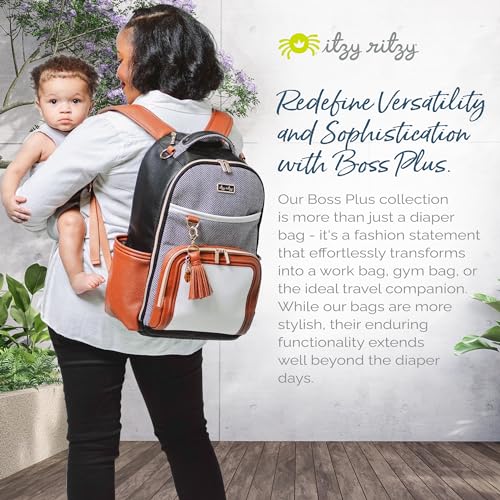 Itzy Ritzy Diaper Bag Backpack – Large Capacity with 19 Pockets, Changing Pad, Black G8051