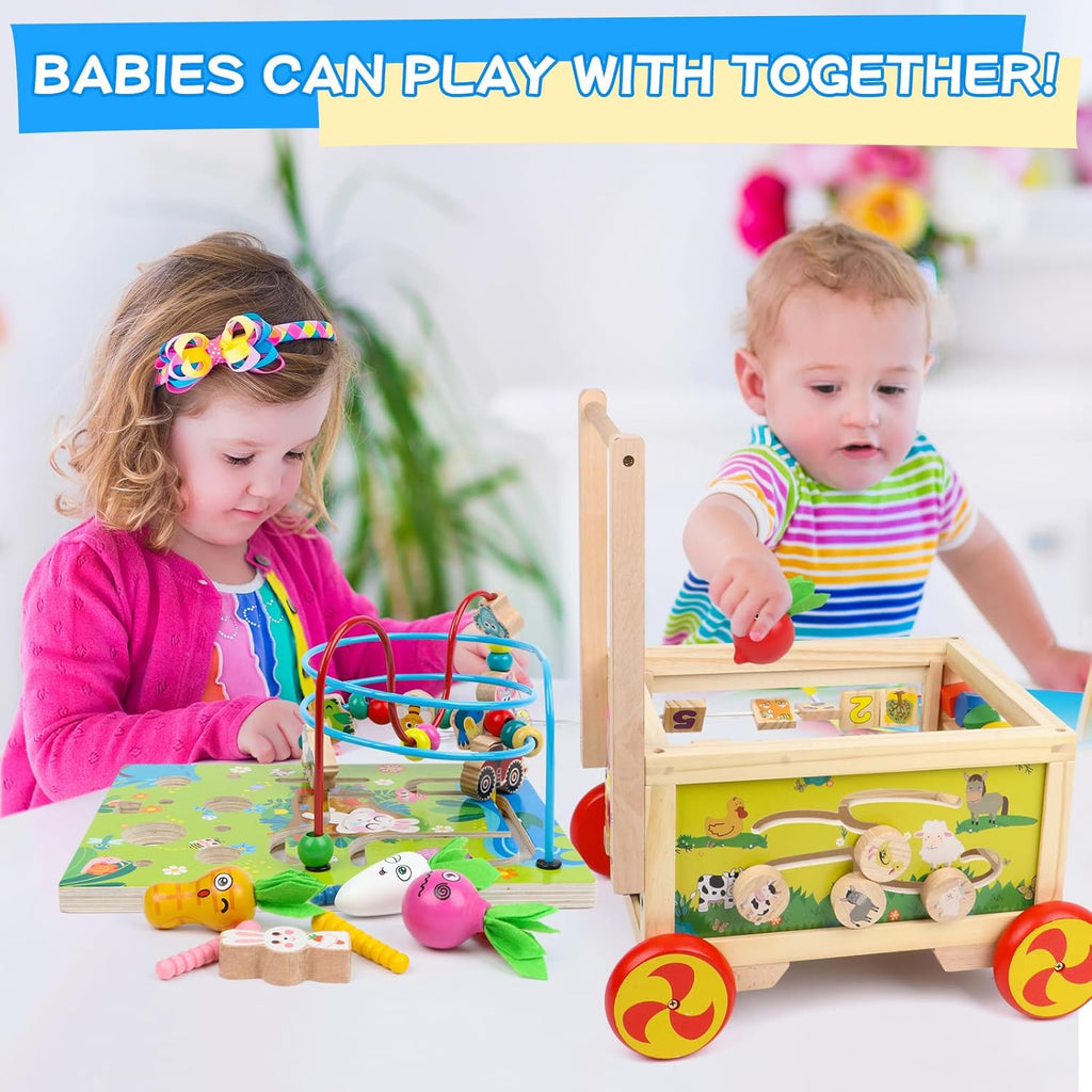 Wooden 7-in-1 Montessori Activity Cube for Toddlers D492