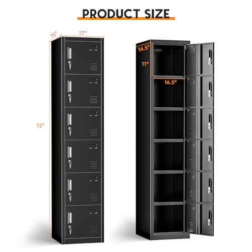 Bonusall Metal Locker 3-Tier Steel Storage Cabinet, 3 Doors Grey H746