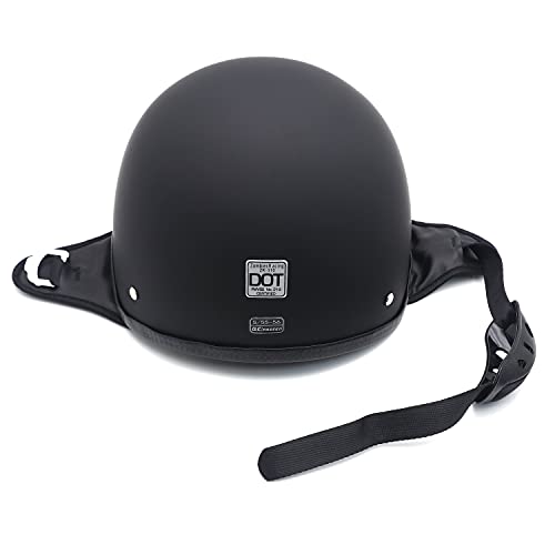 HTT Motorcycle DOT Certified Matte Black Half Face Helmet A542624