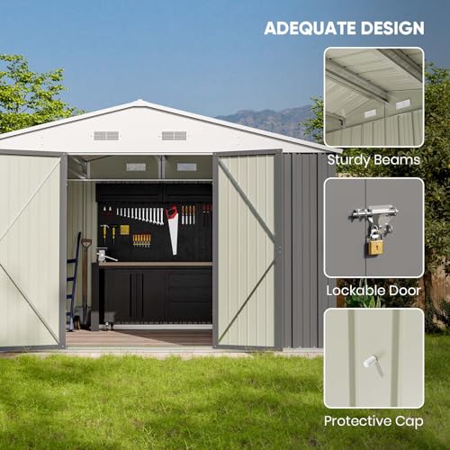 Patiowell 5x3 FT Outdoor Storage Shed with Sloping Roof and Lockable Door, Brown L4971