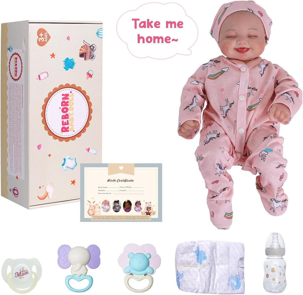 BABESIDE Lifelike Reborn Baby Doll Fay - 17 Inch Soft Realistic Newborn Doll with Gift Box S9231