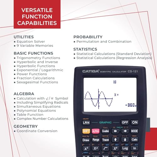 Scientific Calculator with Graphic Functions for High School and College E1591