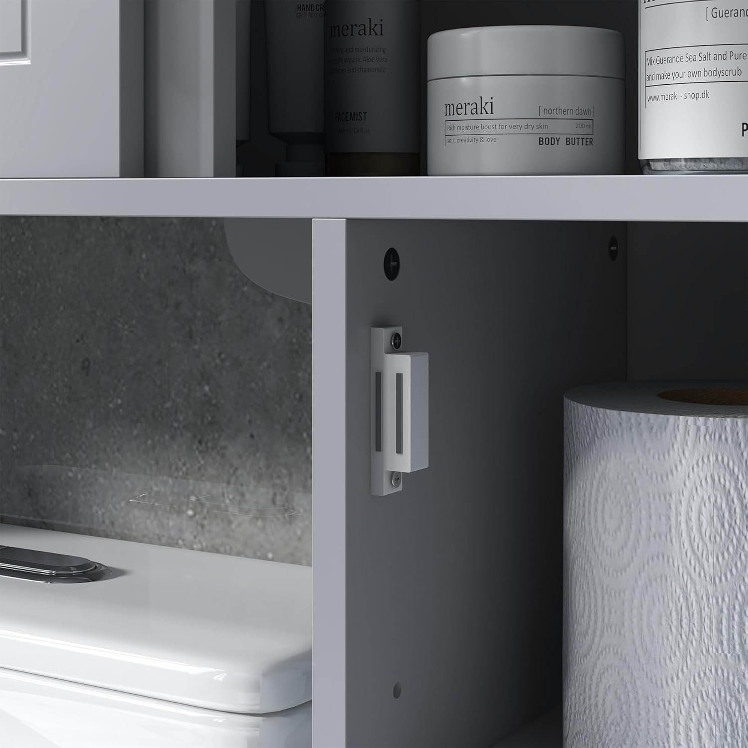HOMCOM Over The Toilet Bathroom Cabinet, Freestanding Storage, Gray M949