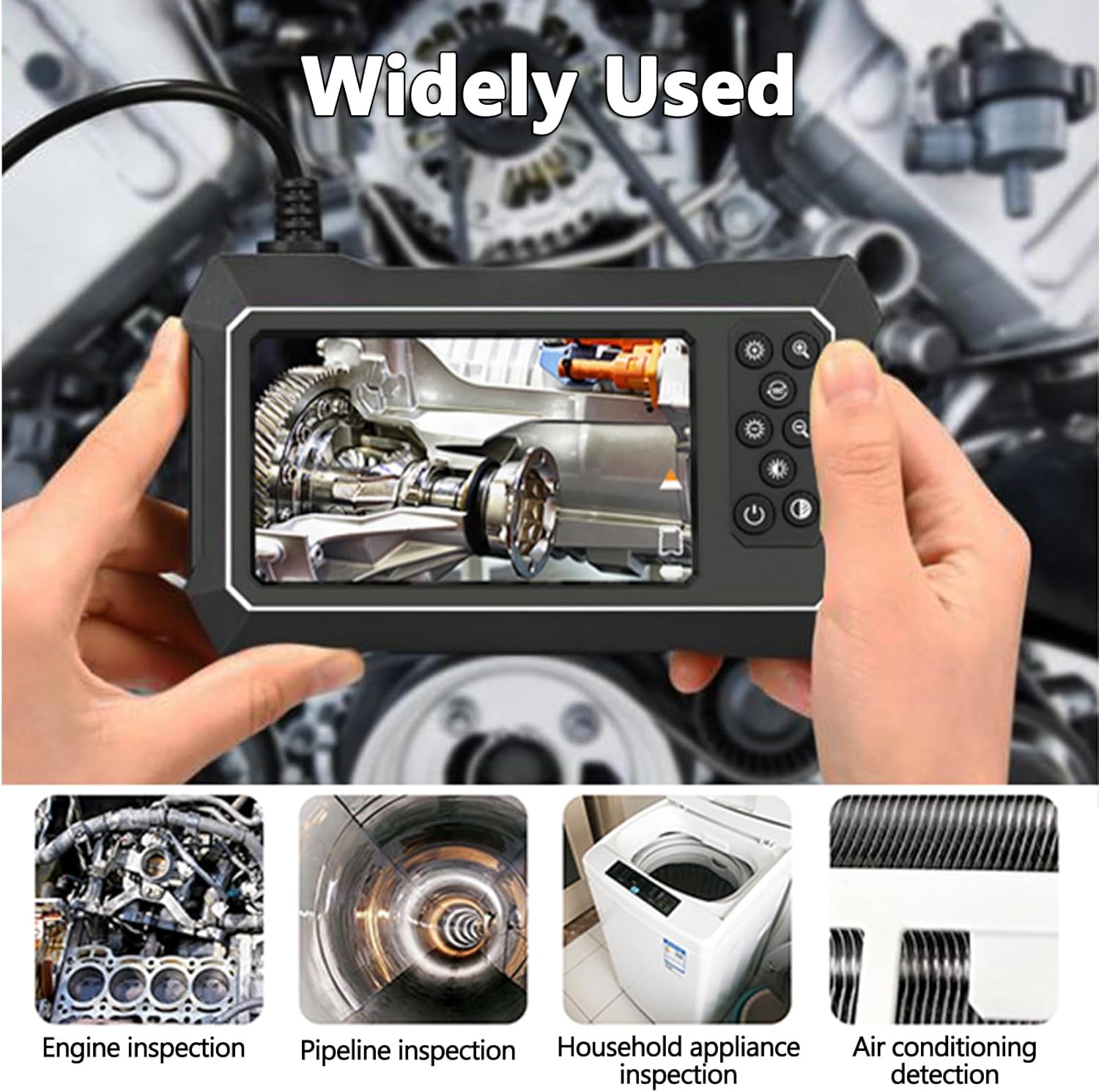 Industrial Endoscope Camera 1080P with 4.3" IPS Screen, IP67 Waterproof, 16.4FT N402