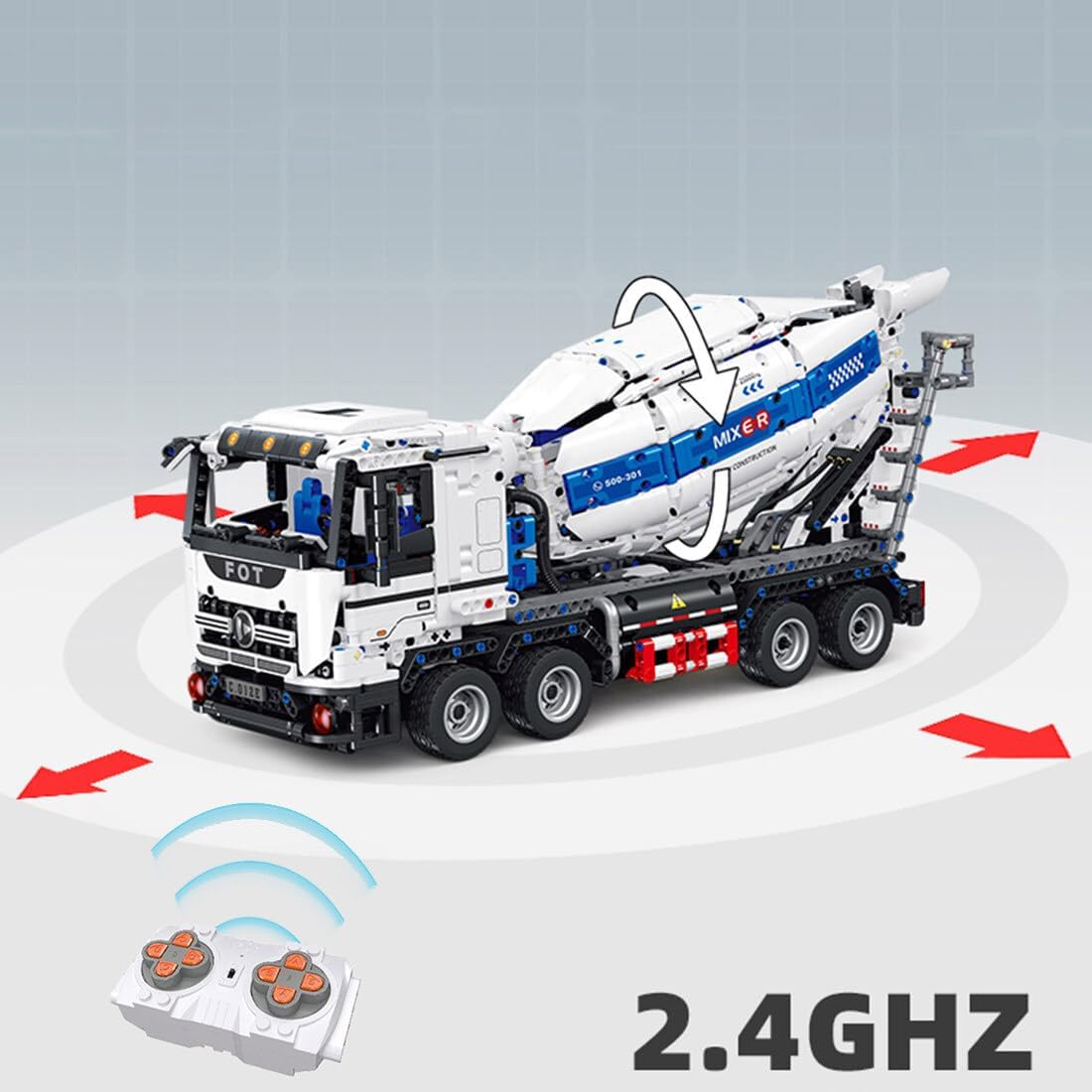 Technic Cement Tanker Truck Building Kit, 2432 Pieces H934