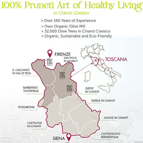 Pruneti Organic Extra Virgin Olive Oil from Tuscany, First Cold Pressed, 16.9 fl oz A92155