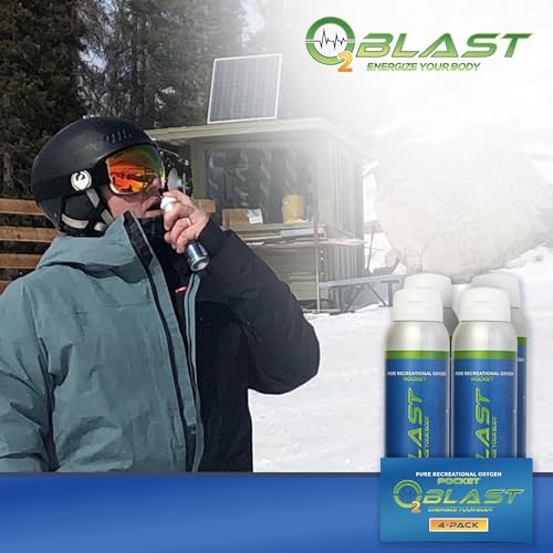 O2 Blast Pure Oxygen Supplement 4 Liter Portable Canned Oxygen 4 Pack I6595