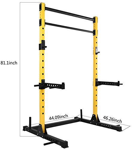HulkFit Pro Series Adjustable Squat Stand Power Cage with Pull Up Bar for Home Gym T24680