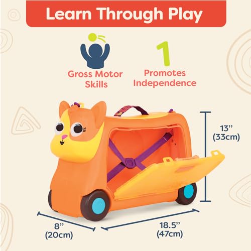 B. toys Gogo Ride-On Lolo Ride-On Cat Suitcase Kids Luggage for Travel 2 Years+ D482