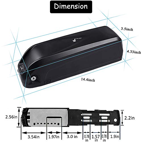 Yasco 48V 13Ah Removable Ebike Battery for Adult Electric Bike Conversion Kit D2423
