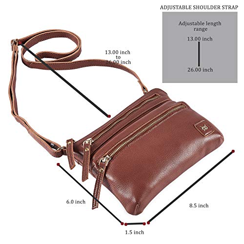 Wise Owl Accessories Small Crossbody Sling Bag Real Leather Purse for Women T546