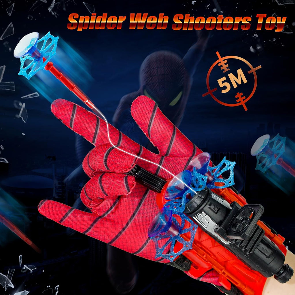 Spider Web Shooter Superhero Wrist Toy with Gloves for Kids D2588