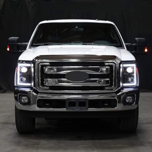 2011-2016 Ford Super Duty Dual Projector Headlights LED Sequential Turn Signals Pair Black B630412