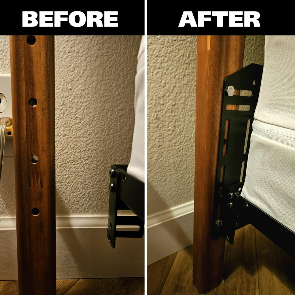 Kings Brand Furniture Set of 2 Bed Frame Brackets Adapter for Headboard with Hardware I3165