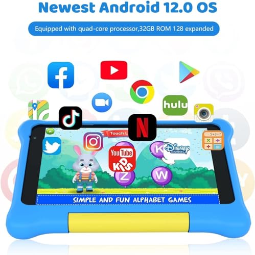 Kids Tablet 7 inch Android 12 with Parental Control, 32GB, Pink C5375
