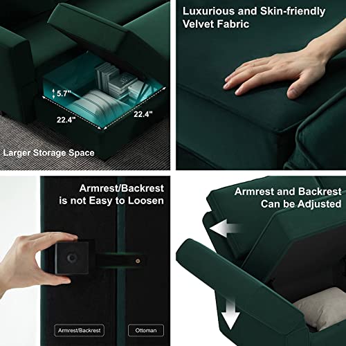Belffin Oversized Modular Sectional Sofa with Double Chaises and Storage F17277