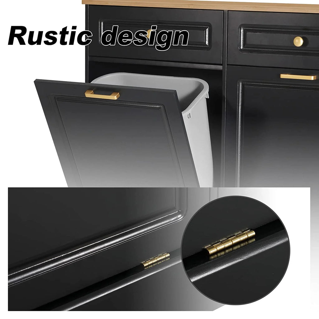 GEROBOOM Double Tilt Out Kitchen Trash Cabinet with Drawer, Black Z980653