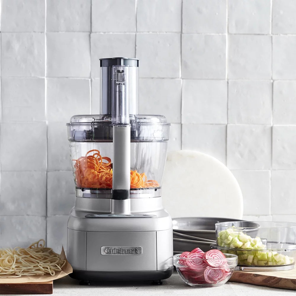 Cuisinart FP-1300SVWS Elemental 13-Cup Food Processor with Spiralizer, Dicer, Cutlery Set, Timer and Oven Mitts N126106