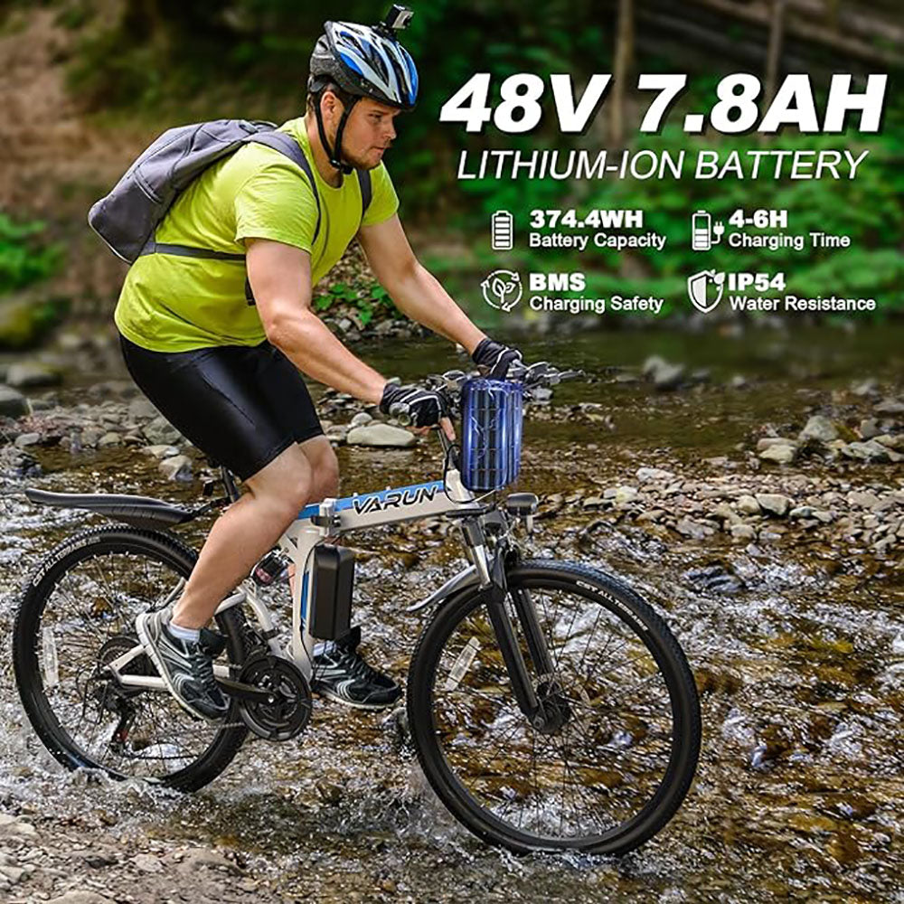 VARUN Electric Bike for Adults Foldable Ebike 750W Motor 48V Removable Battery W82555