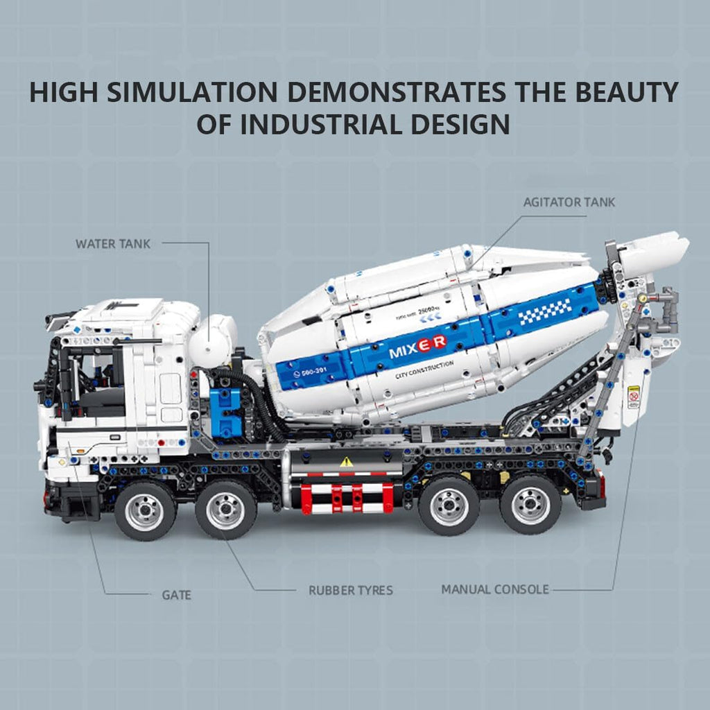 Technic Cement Tanker Truck Building Kit, 2432 Pieces H934