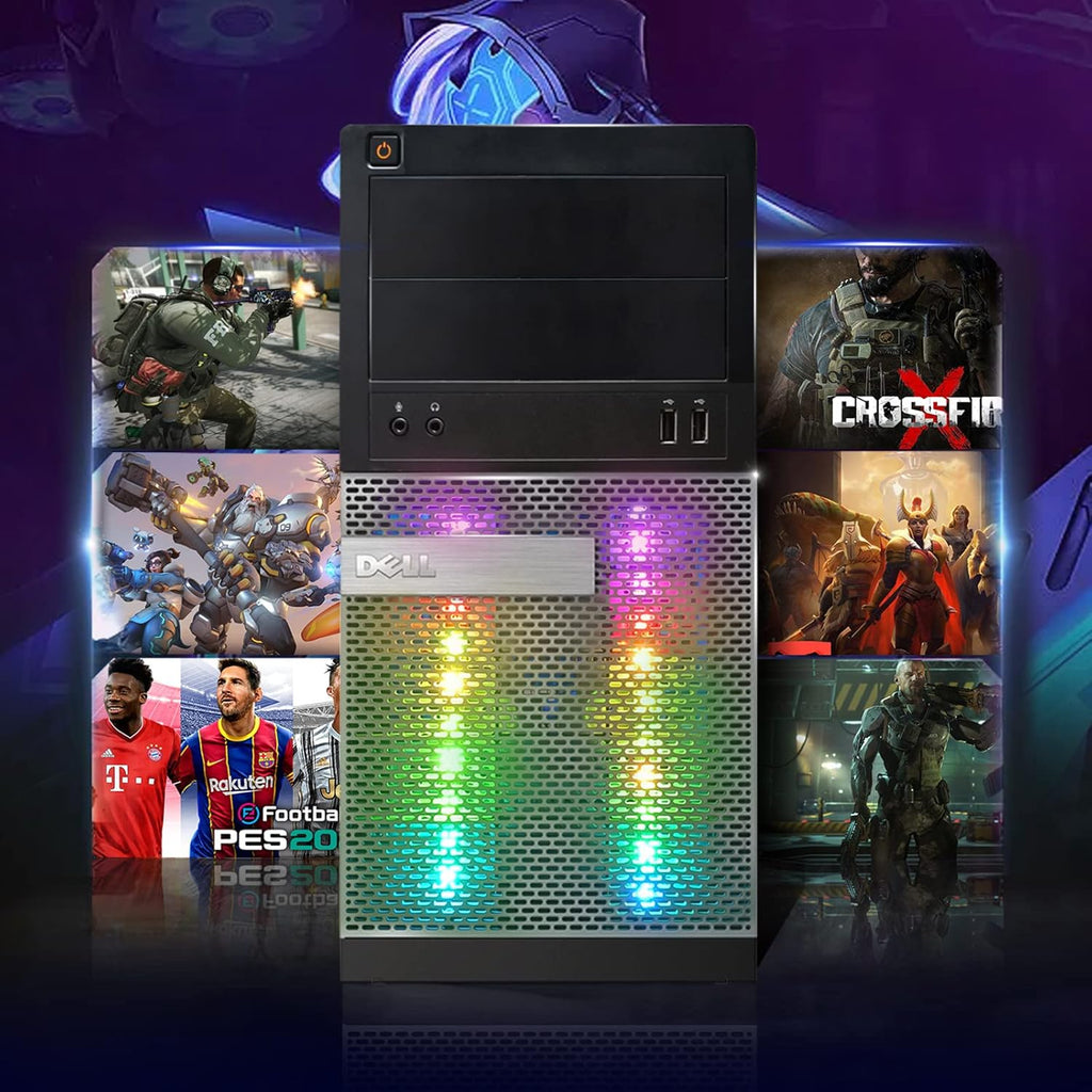 Dell RGB Gaming PC Desktop, Intel Core i7, GTX 1660 Super, 16GB RAM, 256GB SSD + 3TB, WiFi, Windows 10 Pro (Renewed) J408719