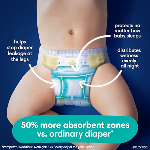 Pampers Swaddlers Overnights Diapers Size 4, 58 Count A1742