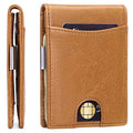 SENDEFN Slim Wallets for Men with Money Clip RFID Front Pocket Leather Wallet Mini Bifold