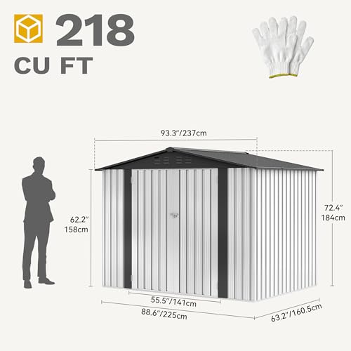 DWVO 6x4ft Metal Storage Shed for Outdoors, Dark Gray T6985