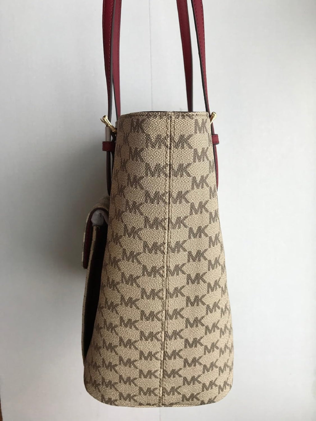 Michael Michael Kors Logo Jet Set Large Leather Tote Bag M4152